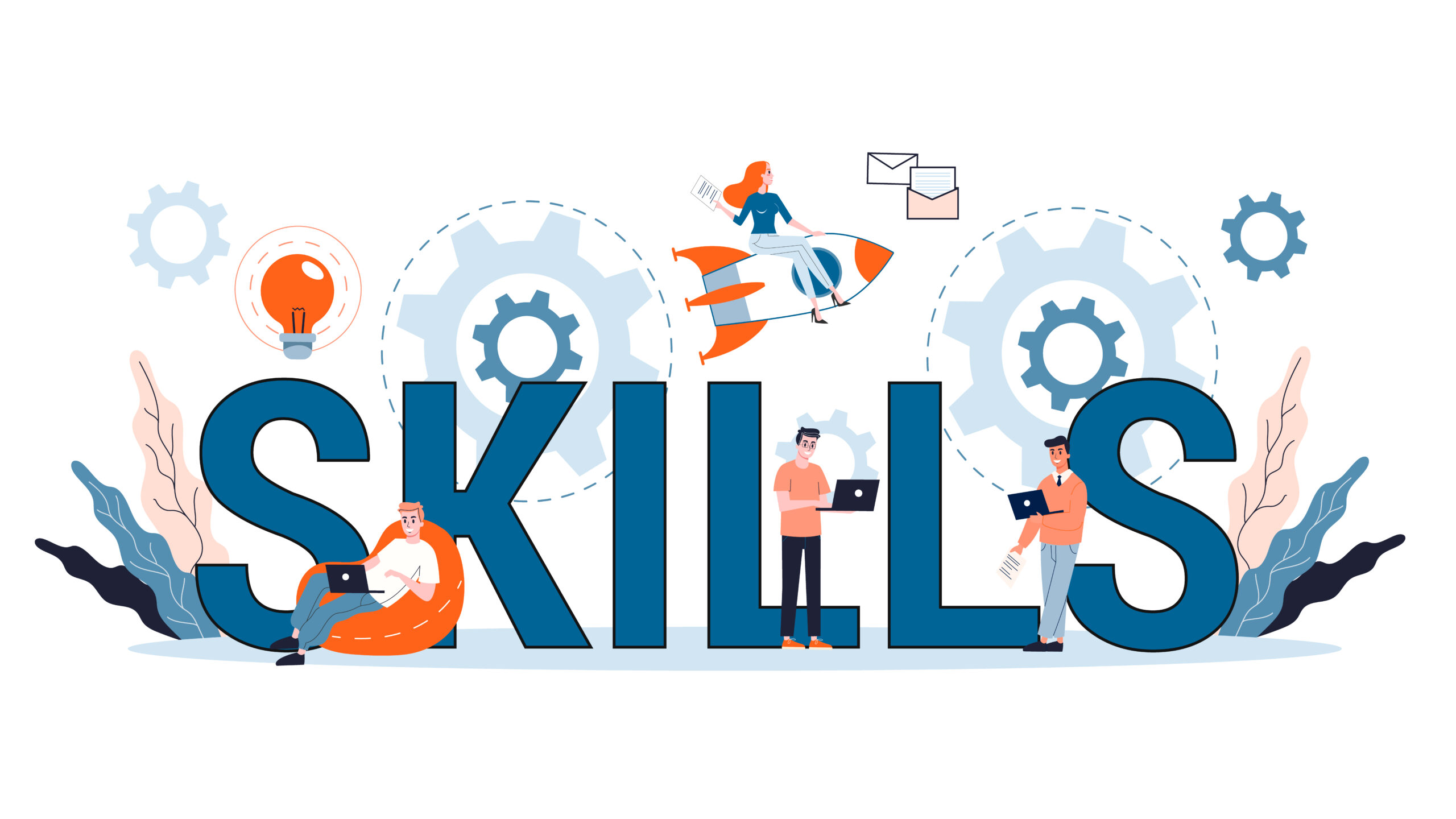 Skills concept. Education, training and improvement. People get knowledge